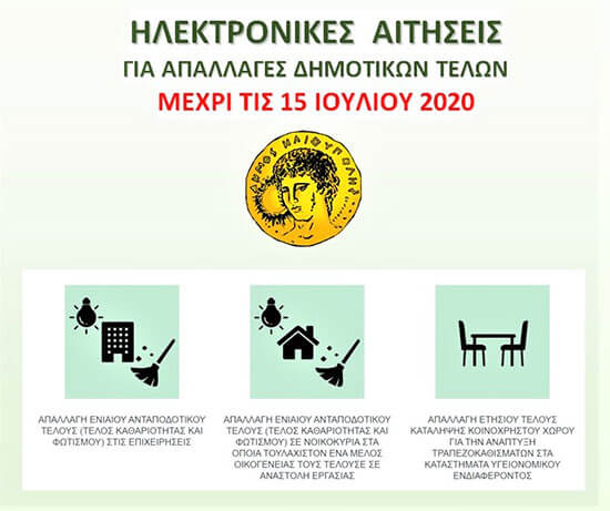 Ηλεκτρονικές αιτήσεις για απαλλαγές δημοτικών τελών