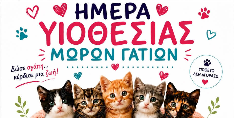 Ημέρα Υιοθεσίας Μωρών Γατιών στην Ηλιούπολη από τη Ζωοφιλική Ένωση Ηλιούπολης