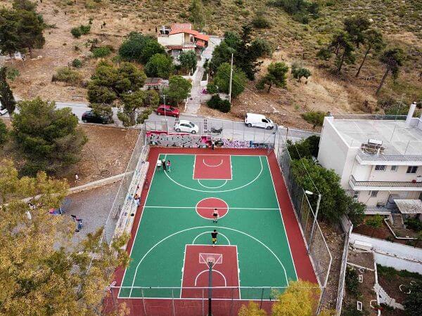 Aνακατασκευάστηκε το γήπεδο μπάσκετ επί της οδού Νεύτωνος
